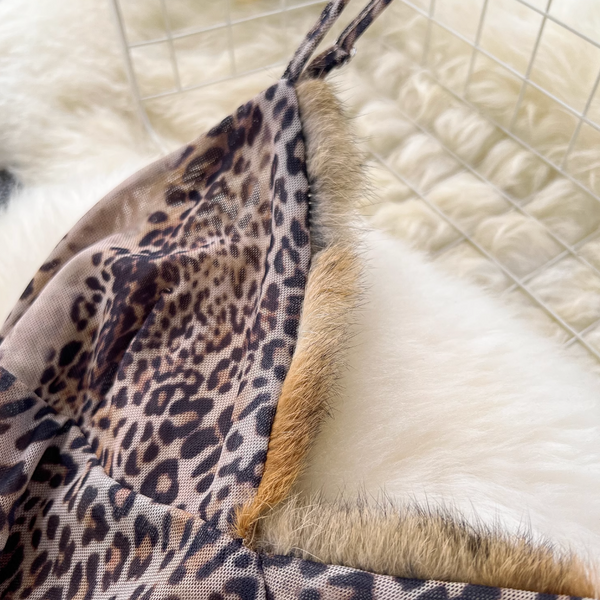 V-neck Leopard Printed Slip Dress