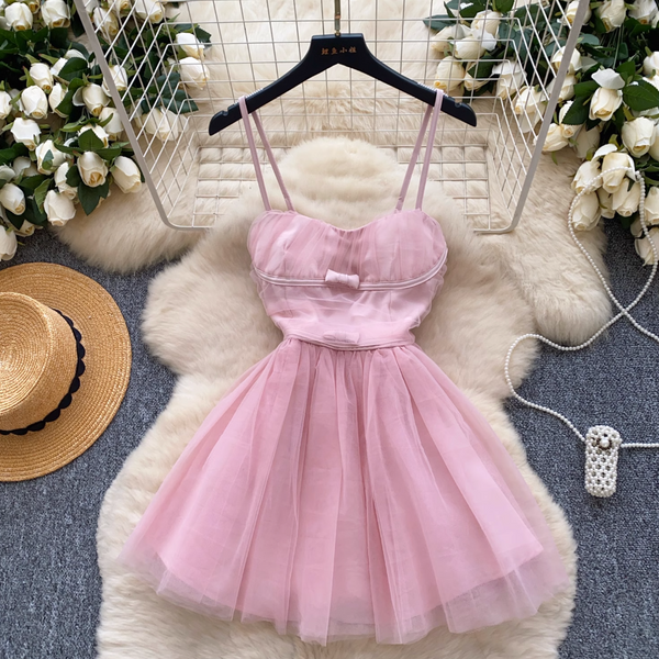 Fairy Puffy Mesh Slip Dress