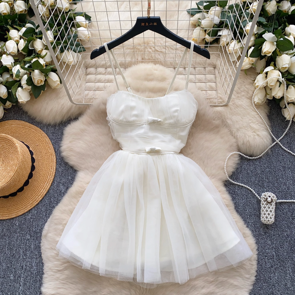 Fairy Puffy Mesh Slip Dress