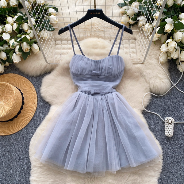 Fairy Puffy Mesh Slip Dress