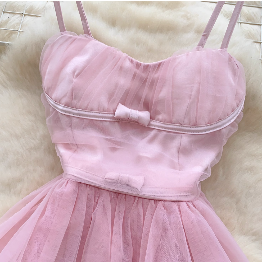 Fairy Puffy Mesh Slip Dress