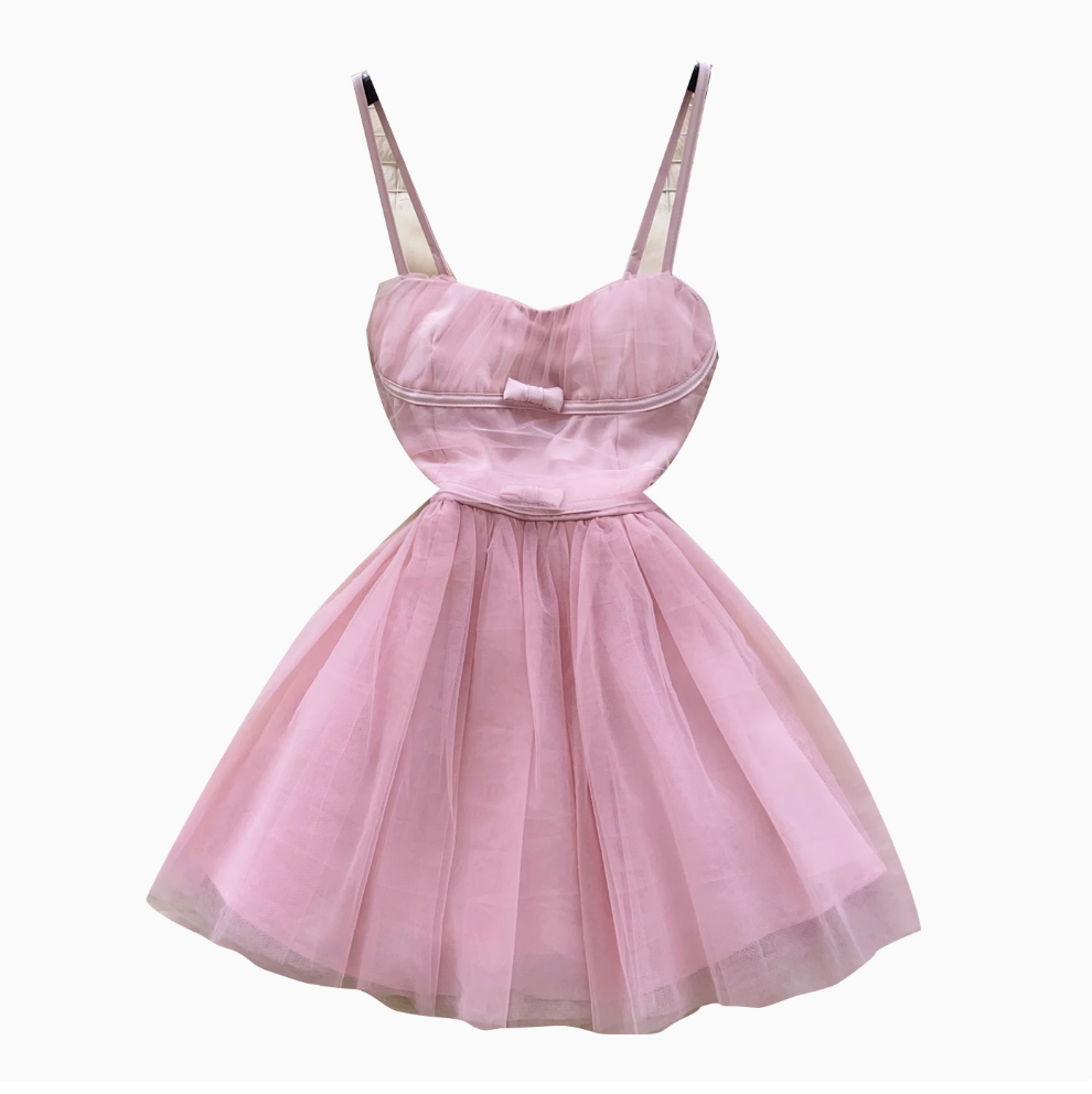 Fairy Puffy Mesh Slip Dress