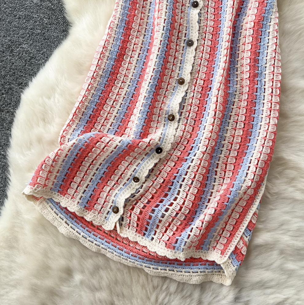 Bohemian Style Colorful Striped Slip Dress