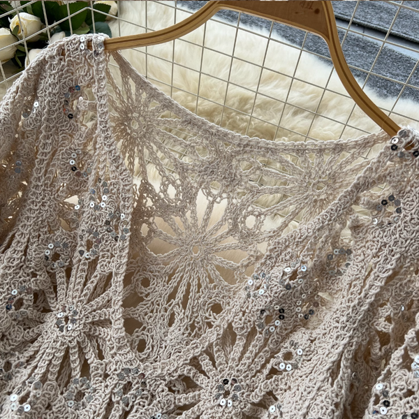 Korean Style Hollowed Crochet Dress