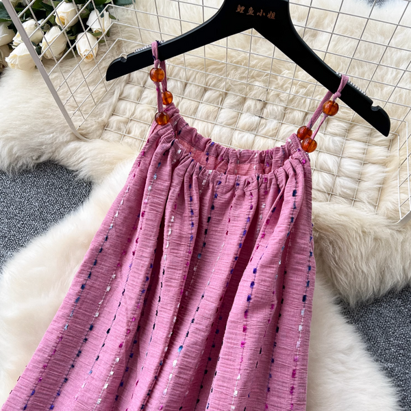 Niche Colorful Embroidered Slip Dress