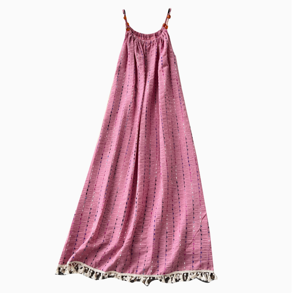 Niche Colorful Embroidered Slip Dress
