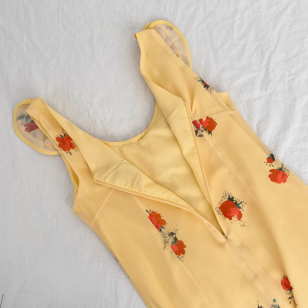 Sweetie Ruffled Floral Yellow Chiffon Dress