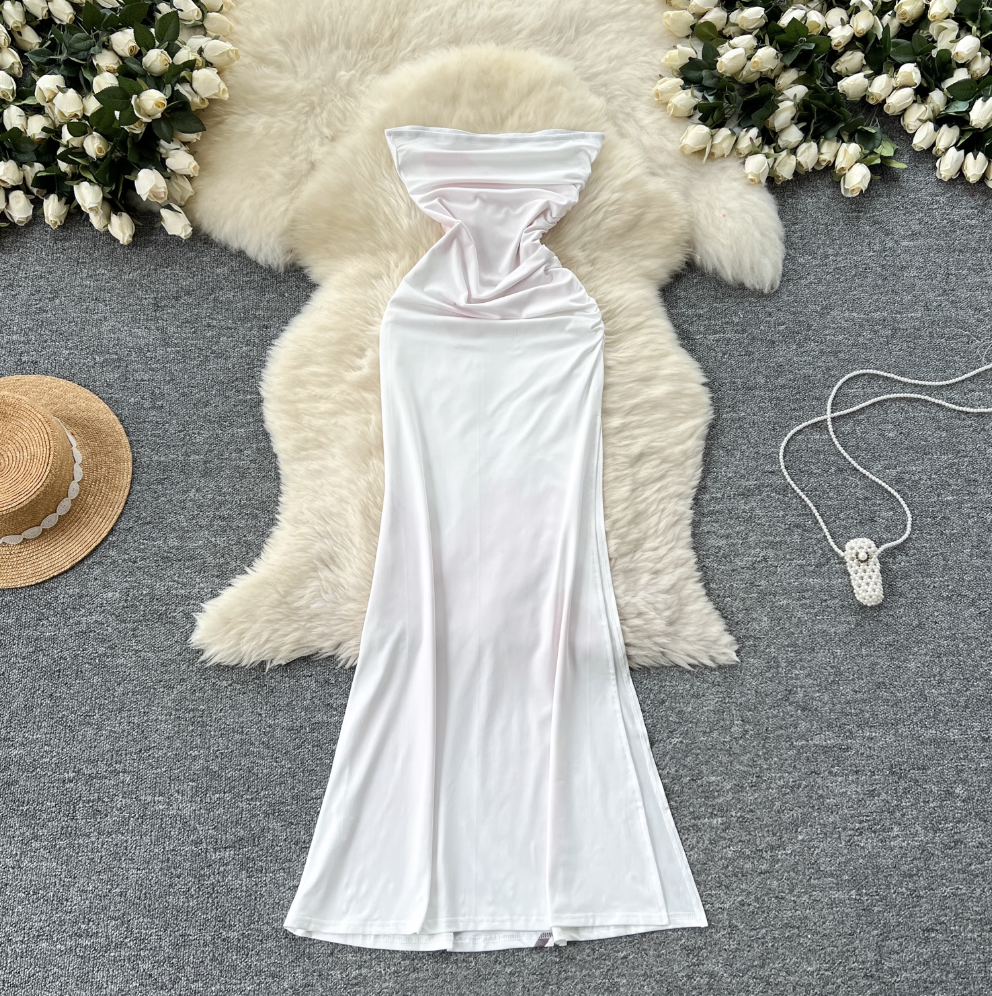 Off-shoulder Flower Printed White Dress