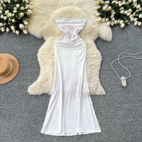 Off-shoulder Flower Printed White Dress