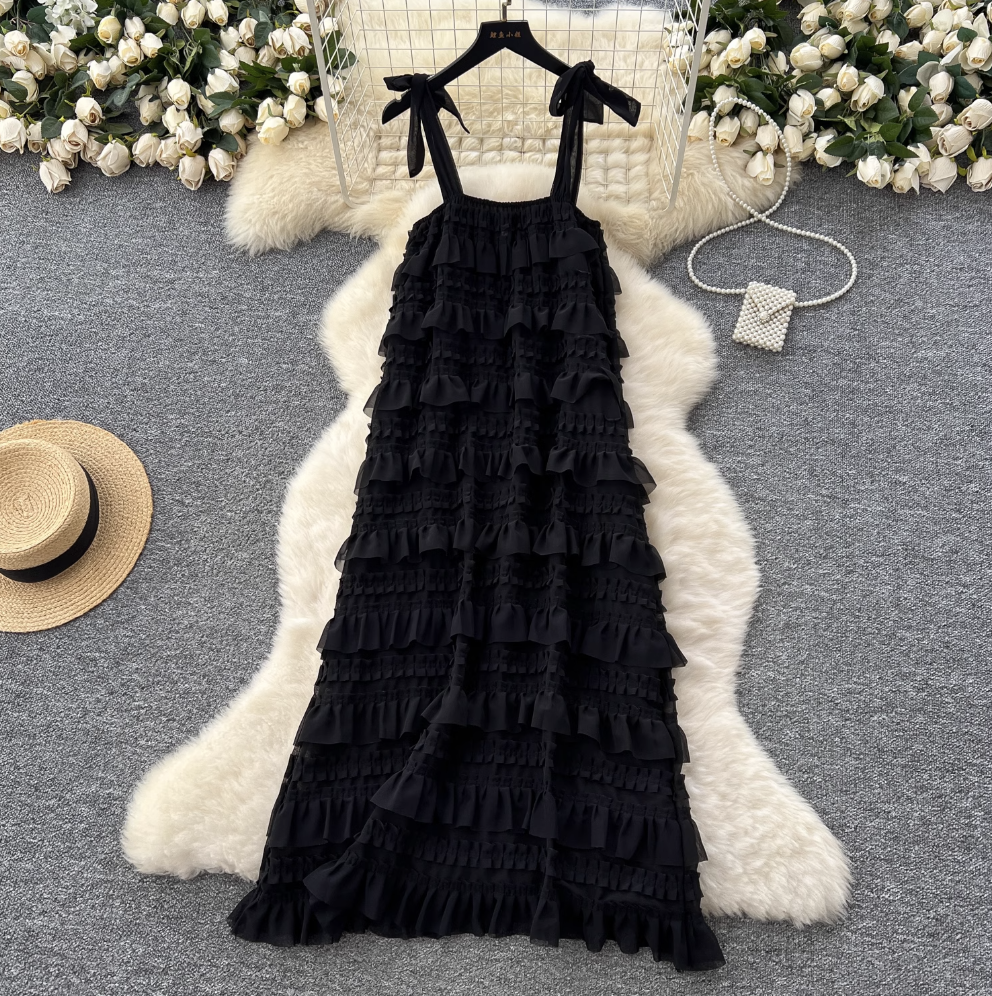 Fairy White Layered Chiffon Slip Dress