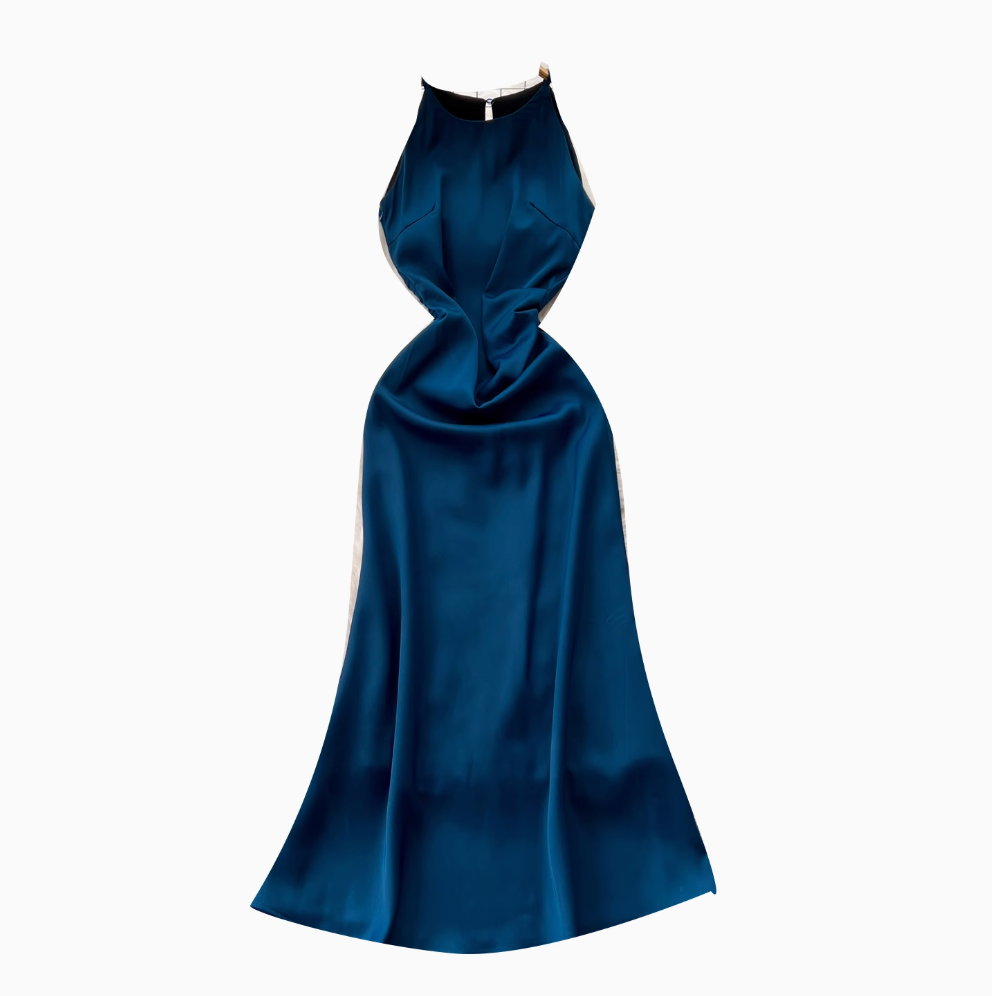 High-end Fishtail Satin Halter Dress