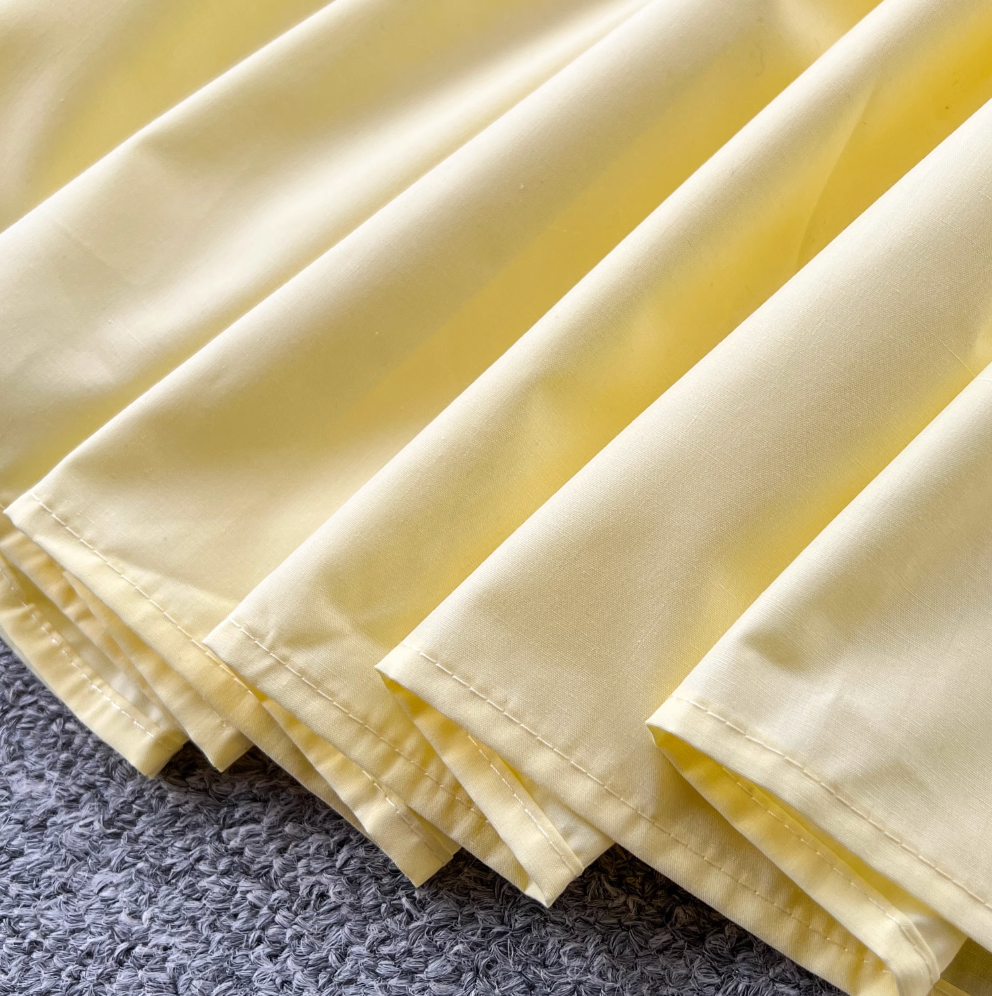 Fairy Creamy Color Ruffled Halter Dress