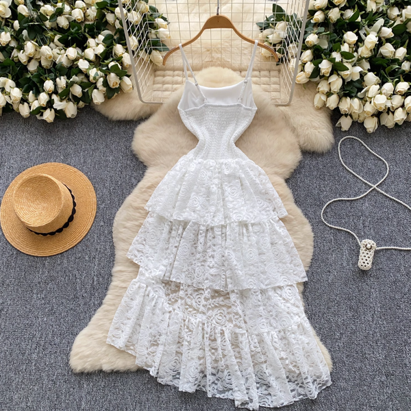 Irregular Design Lace Patchwork Slip Dress