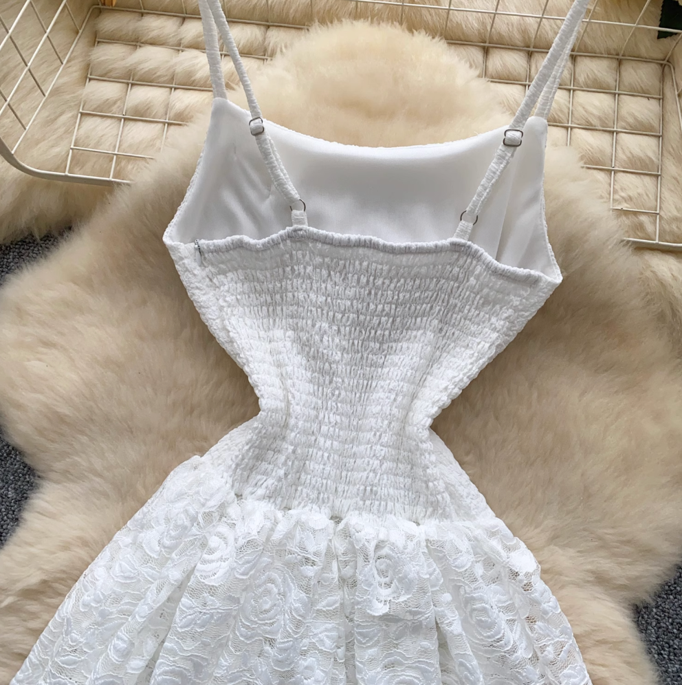 Irregular Design Lace Patchwork Slip Dress