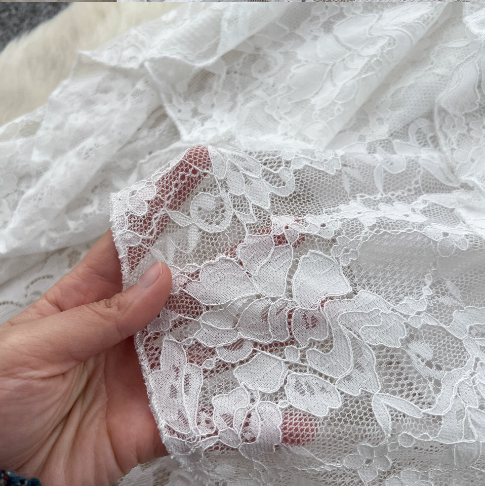 Irregular Design Ruffled Lace Slip Dress