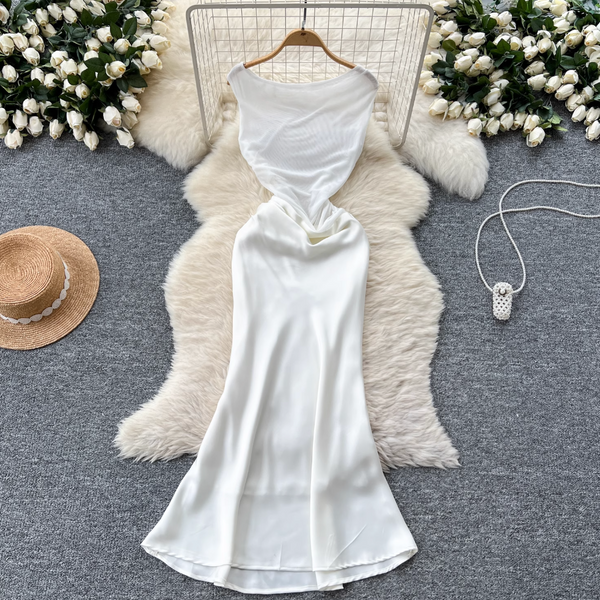 Niche Sleeveless Fishtail Satin Dress