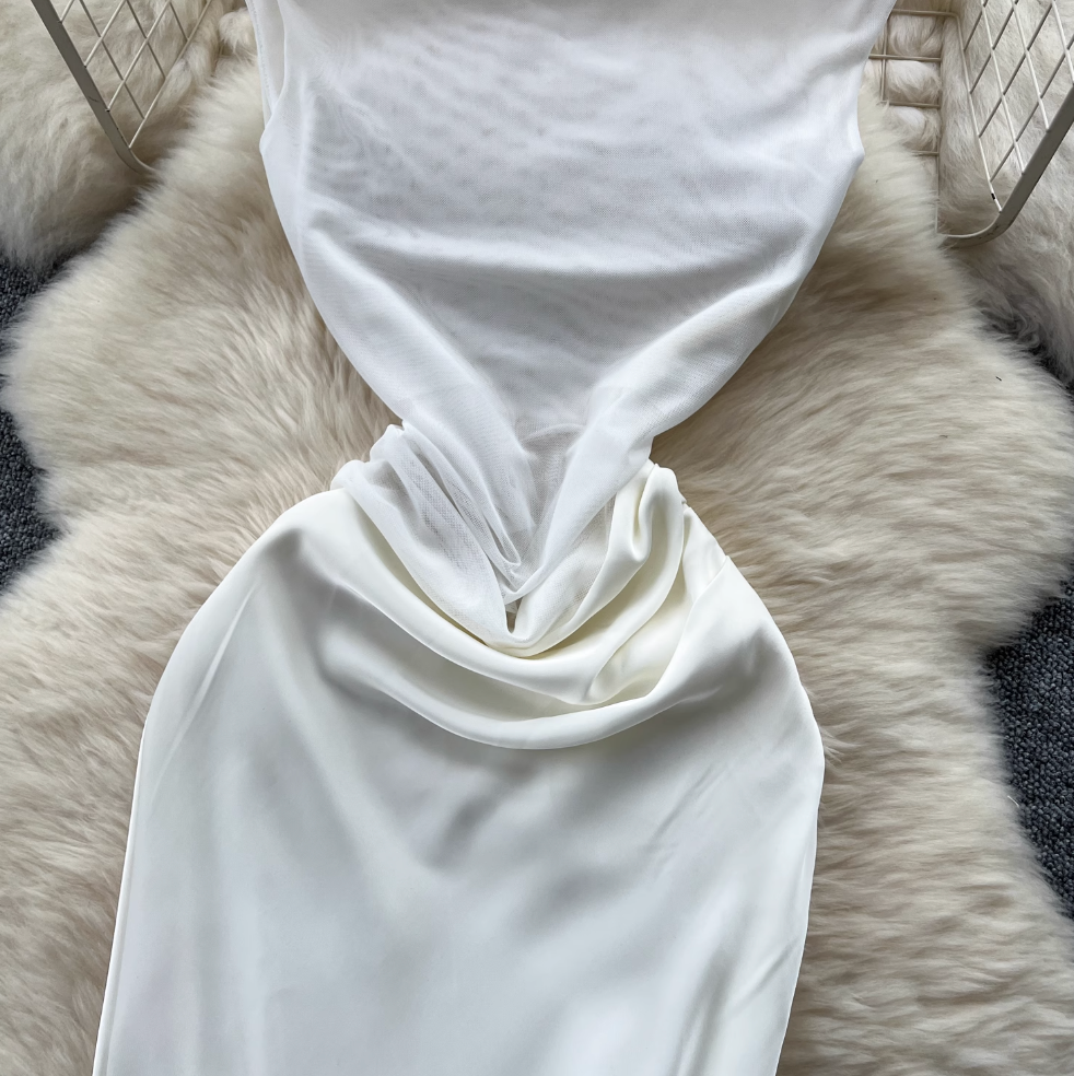 Niche Sleeveless Fishtail Satin Dress