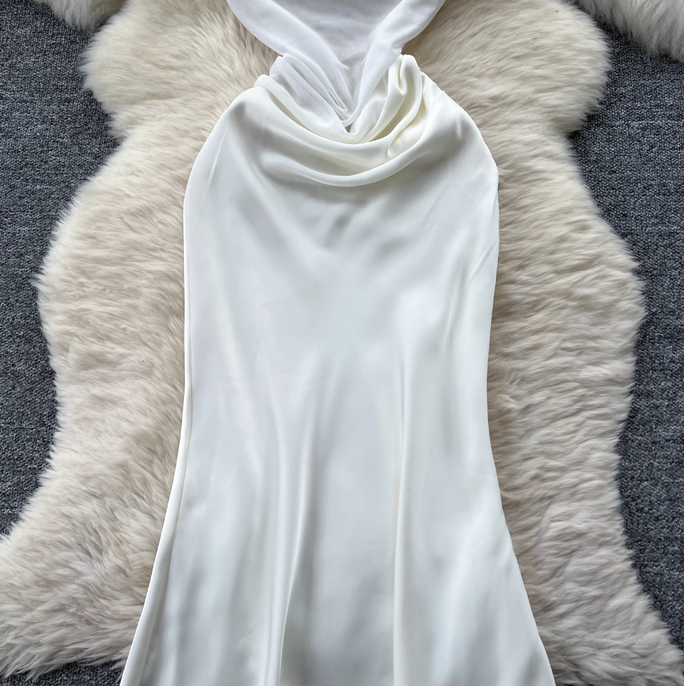 Niche Sleeveless Fishtail Satin Dress