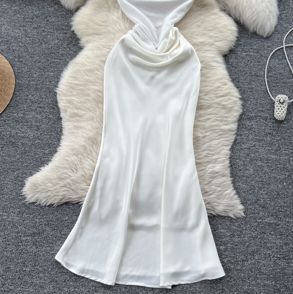 Niche Sleeveless Fishtail Satin Dress