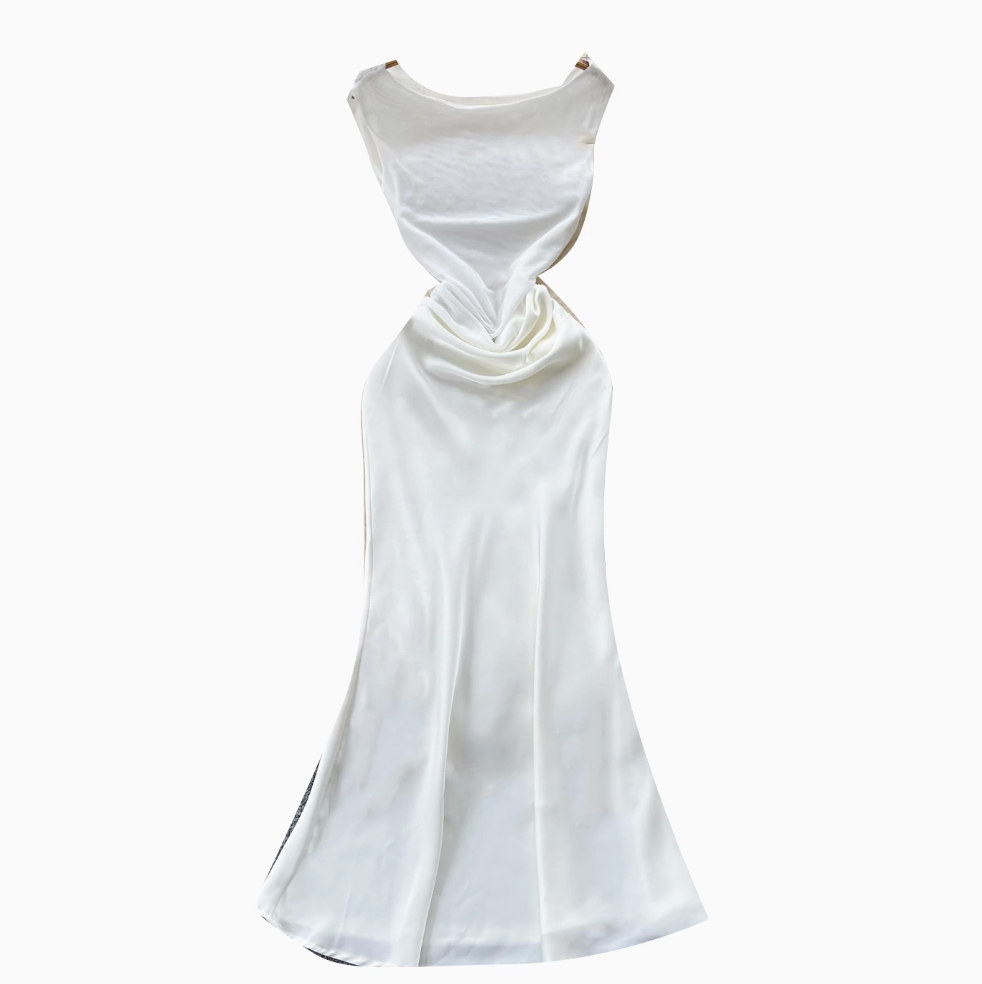 Niche Sleeveless Fishtail Satin Dress