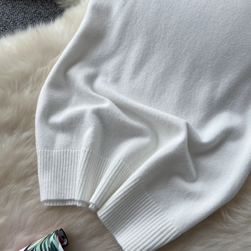 White Knitwear & Floral Skirt 2Pcs
