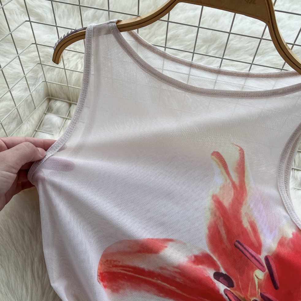 Sexy Sleeveless Floral Printed Dress