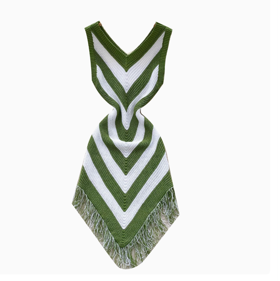 Color-blocking Lozenge Knitted Dress