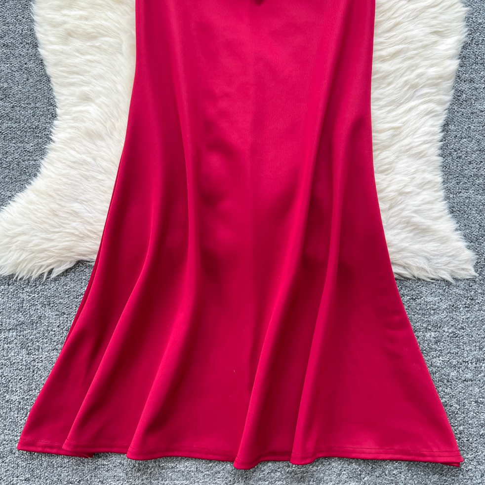 Beaded Mesh Collar Backless Dress