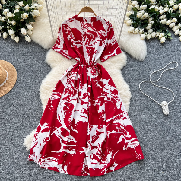 Vintage Floral Printed Shirt Dress