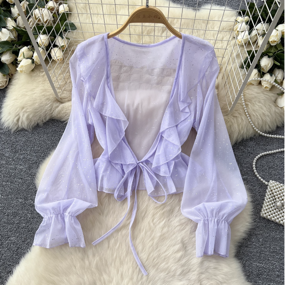Sweetie Sequined Ruffled Mesh Dress Set