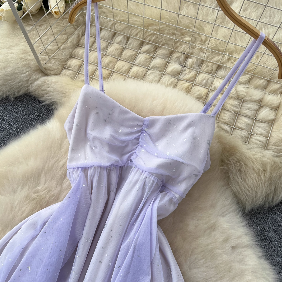 Sweetie Sequined Ruffled Mesh Dress Set