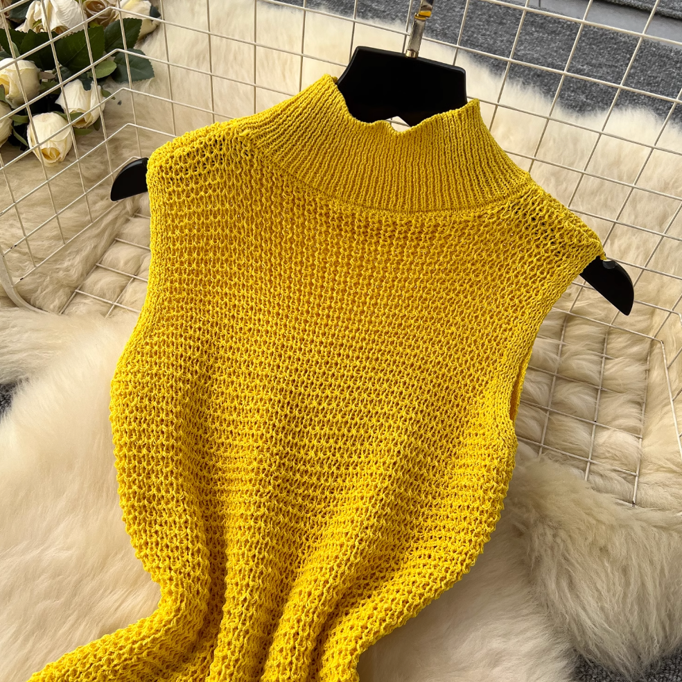 Simple Design Fringed Knitted Dress
