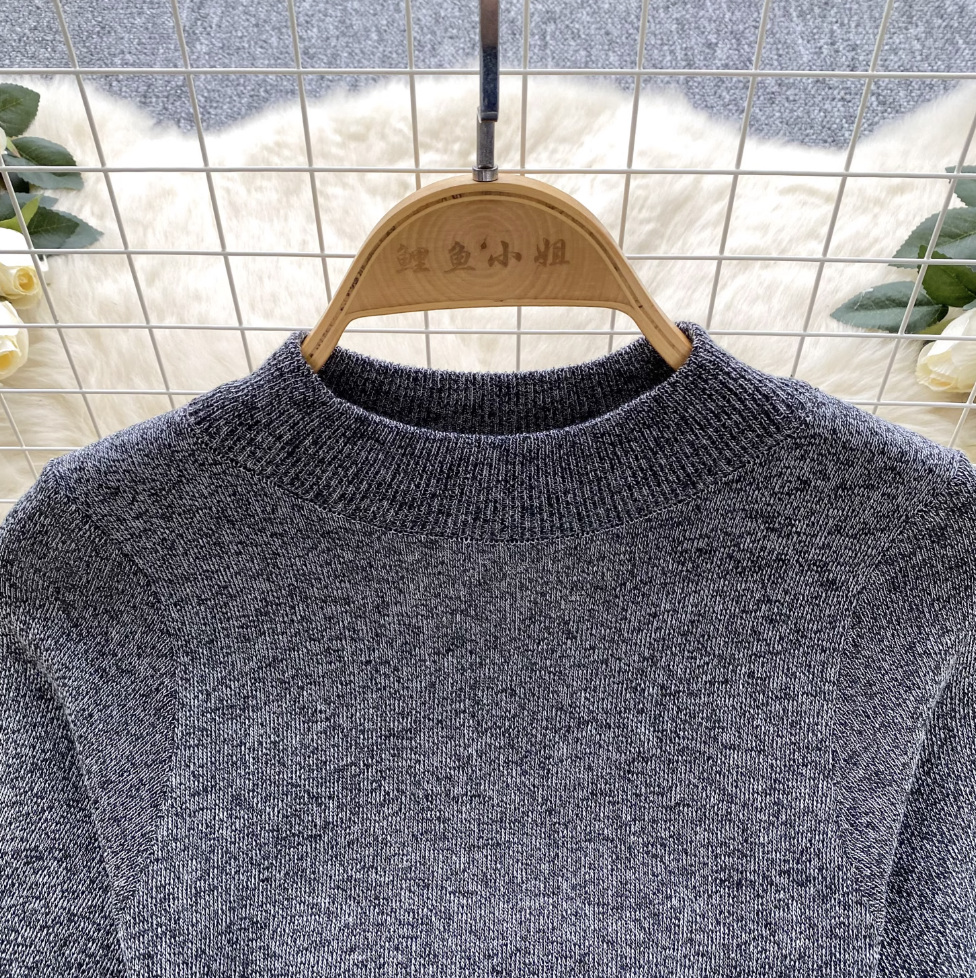 Elegant Gray Knitwear Dress with Belt
