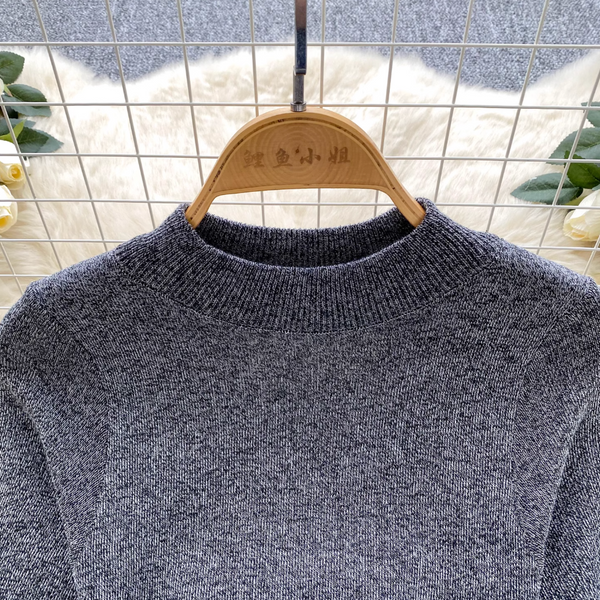 Elegant Gray Knitwear Dress with Belt