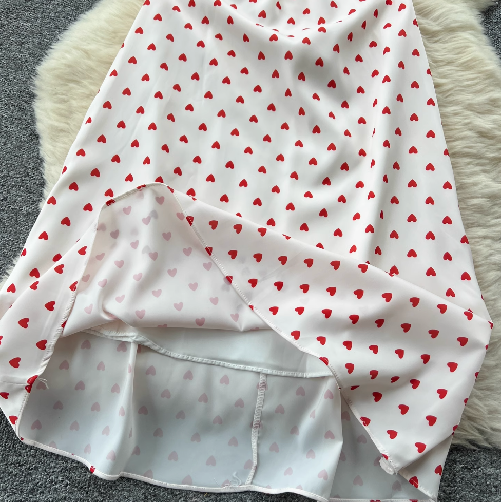 Polka Dot Printed Backless Halter Dress
