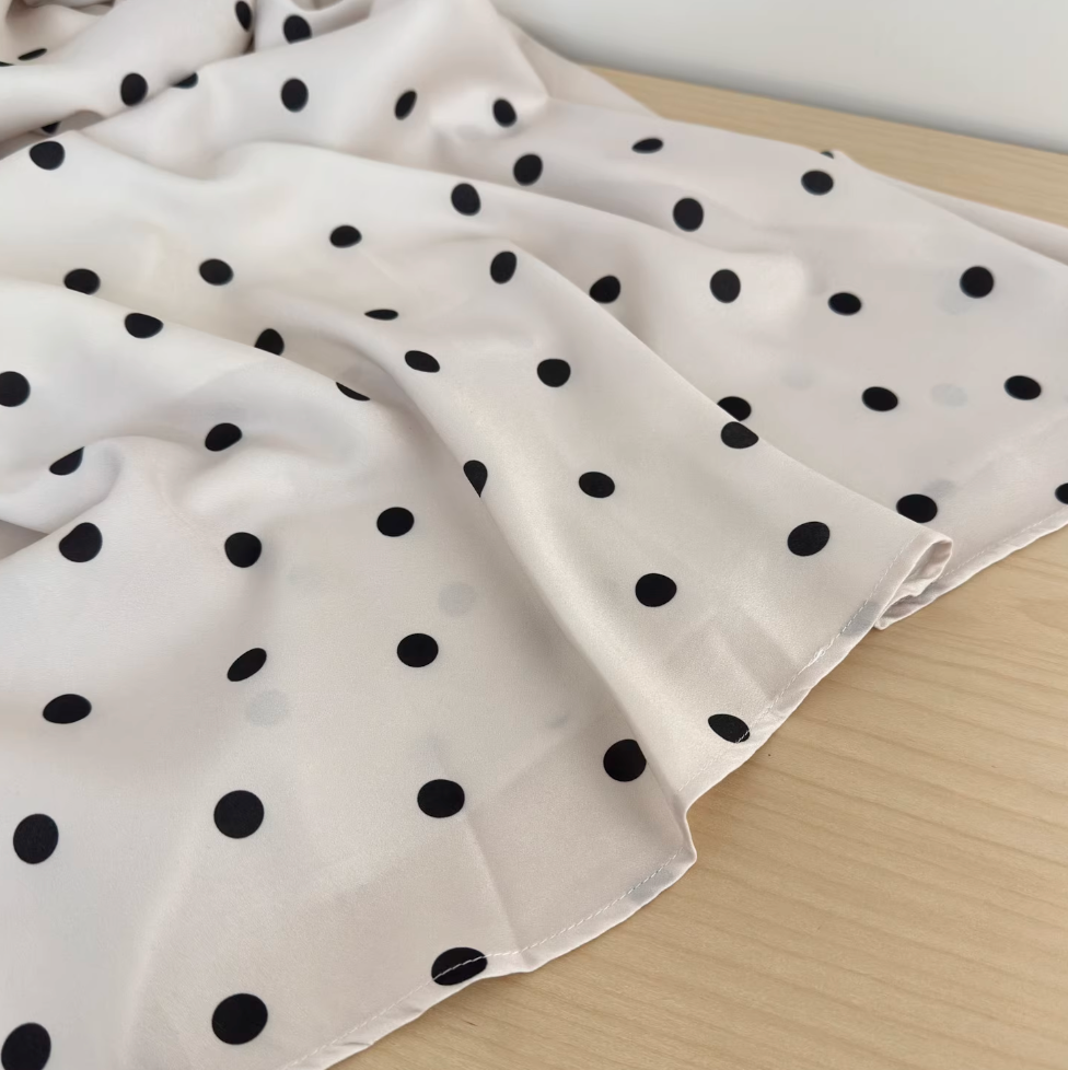 French Style Polka Dot Satin Slip Dress