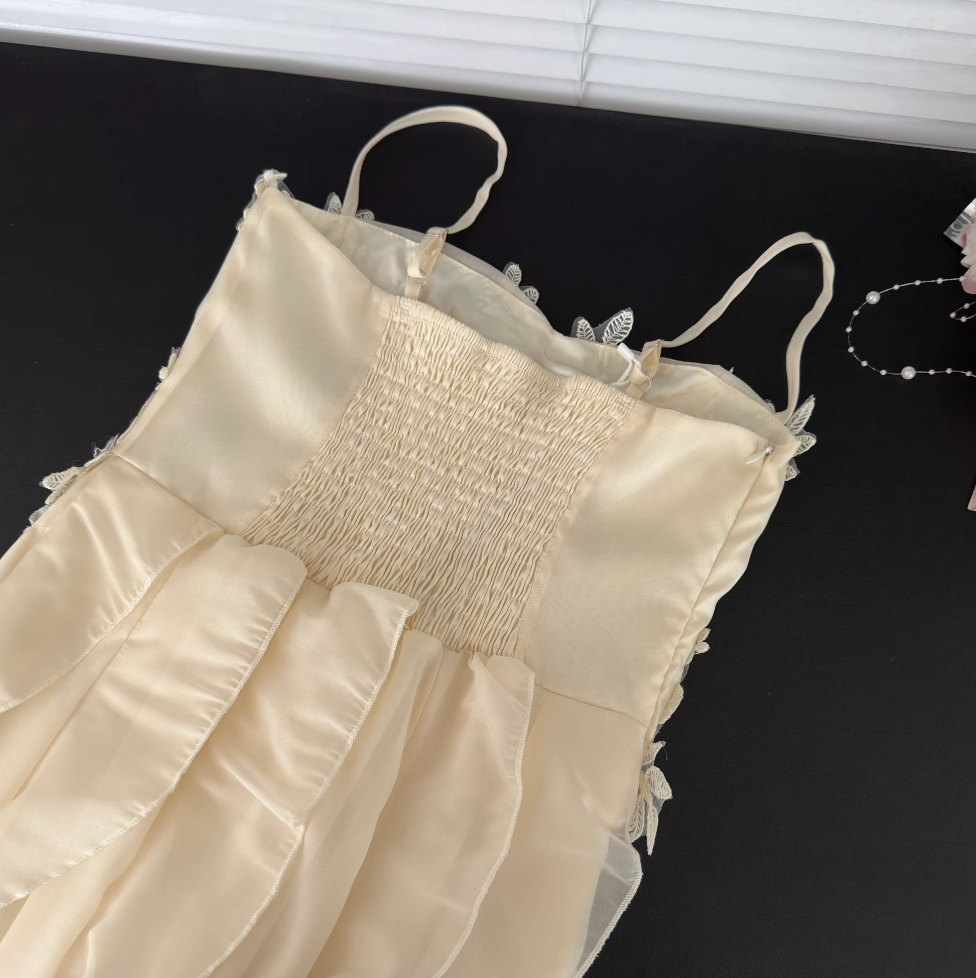 Irregular Design Ruffled Slip Dress
