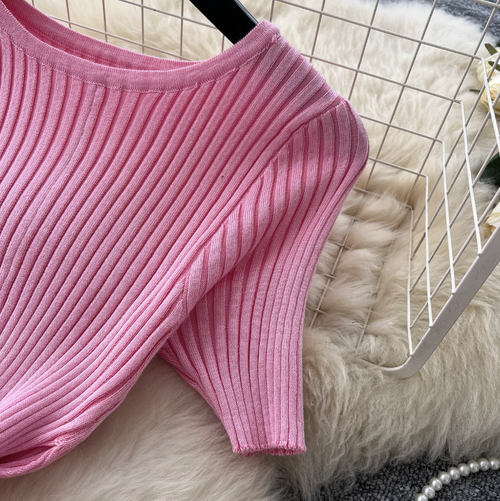 Solid Color Hollowed Waistline Knit Dress