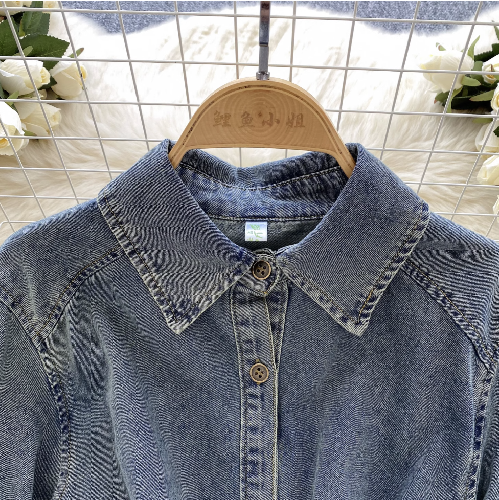 Chic Denim Shirt Dress with Belt