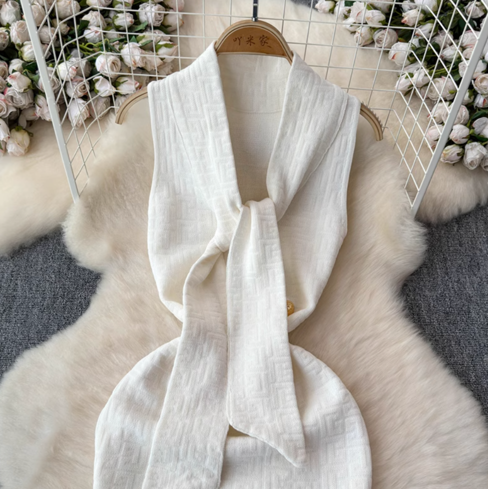 Vintage Sleeveless Labyrinth Knitted Dress