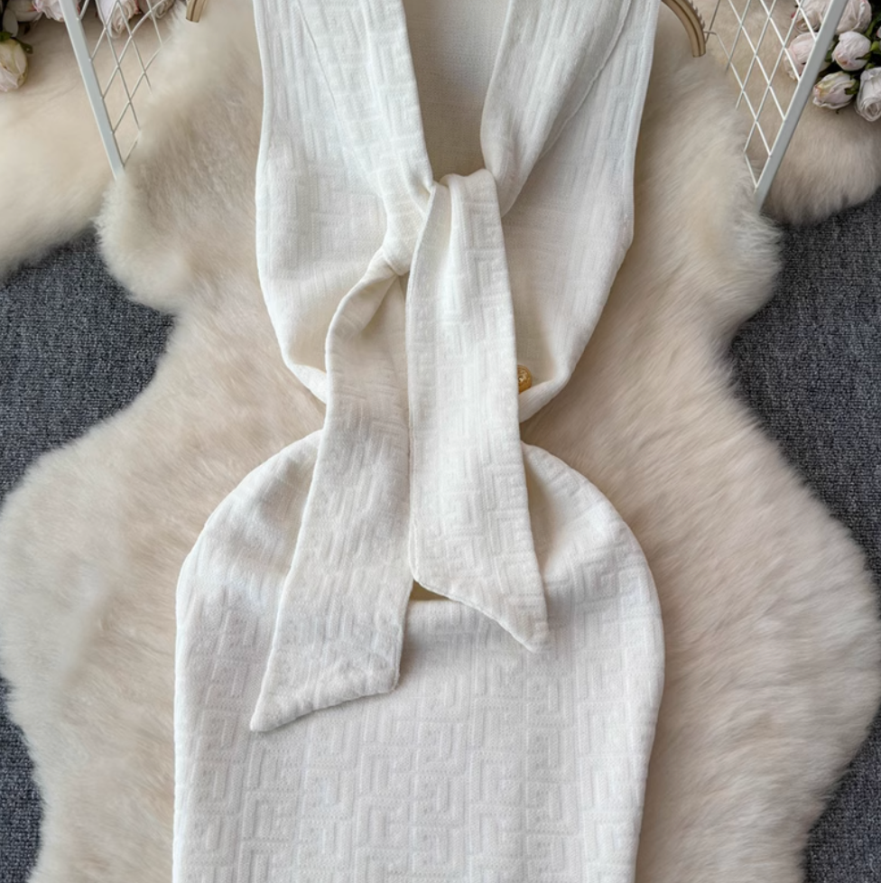 Vintage Sleeveless Labyrinth Knitted Dress