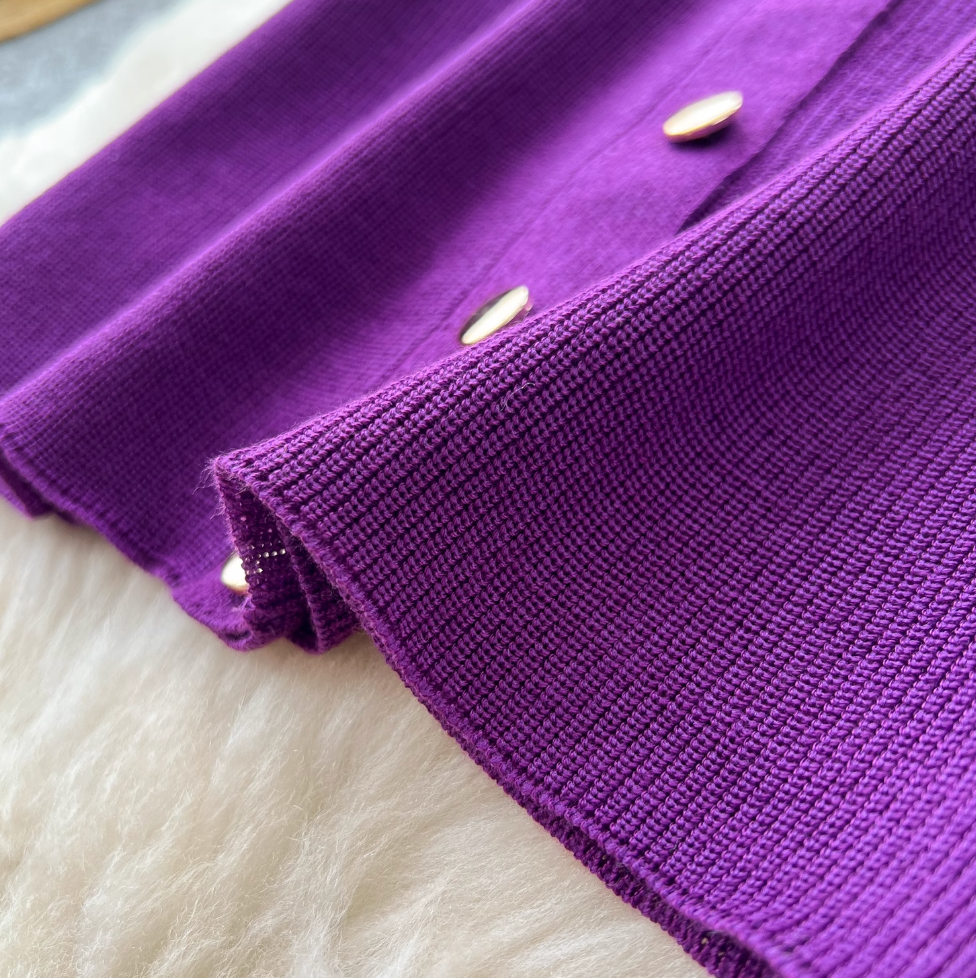 Round Collar Sleeveless Cardigan Dress