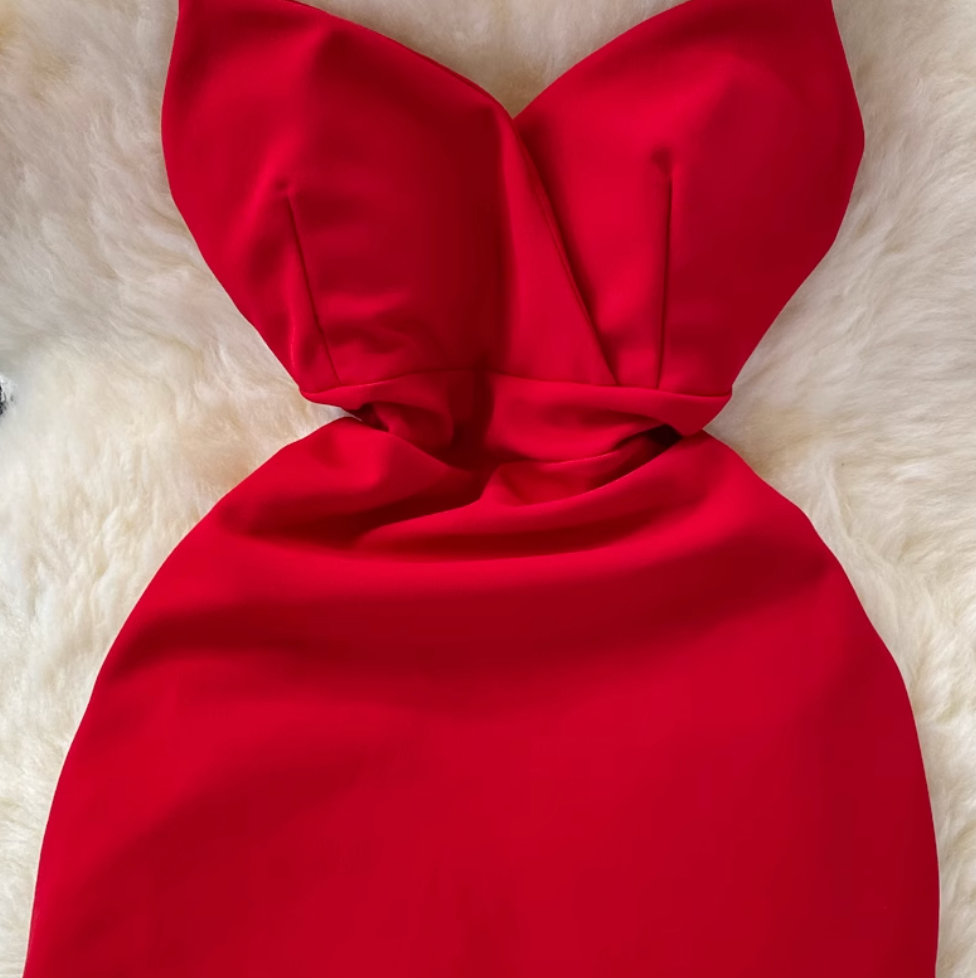 Asymmetric V-neck Backless Slip Dress