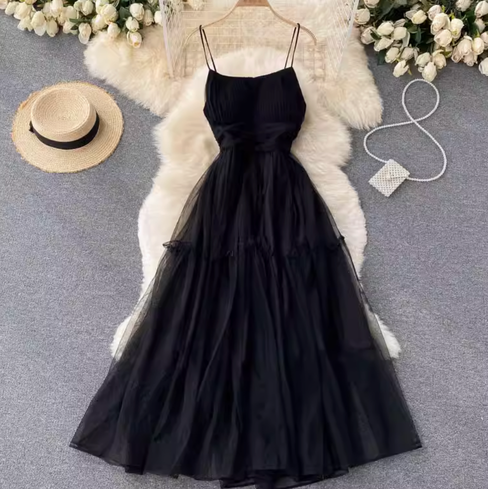 Fairy Puffy Mesh Slip Dress