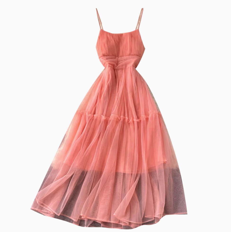 Fairy Puffy Mesh Slip Dress