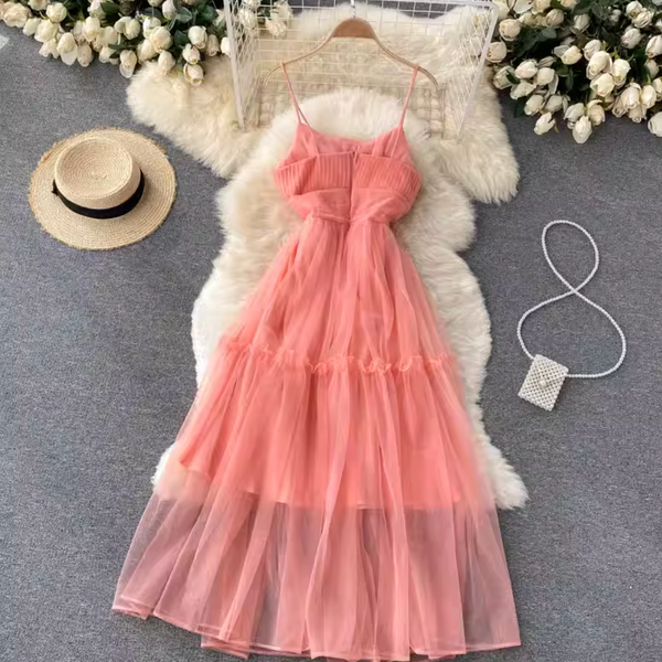 Fairy Puffy Mesh Slip Dress