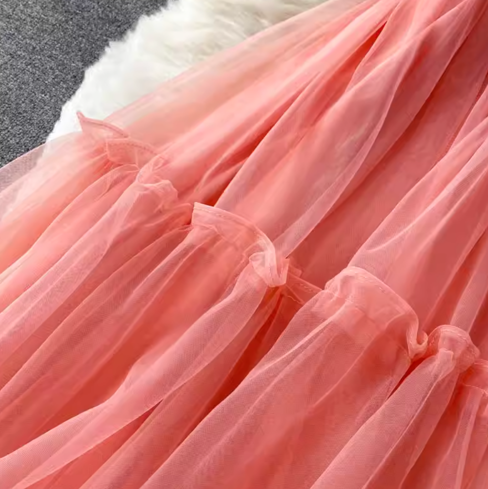 Fairy Puffy Mesh Slip Dress