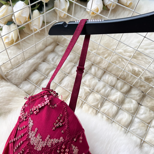 High-end Sequin Fringed Slip Dress