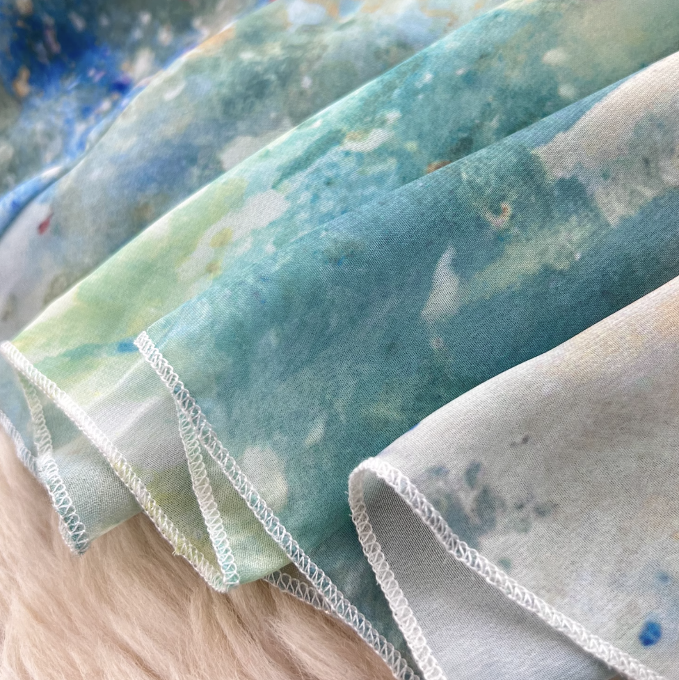 Vintage Ink Painting Tie-dye Slip Dress