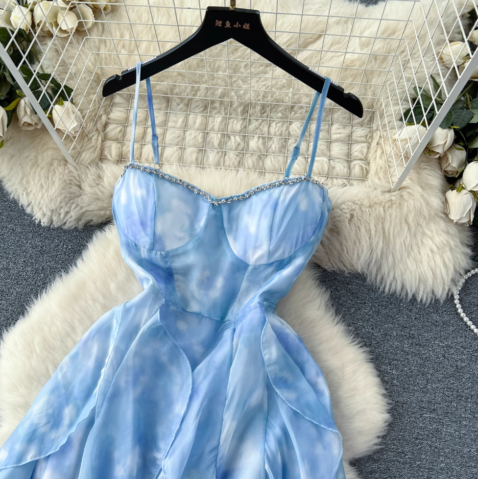 Fairy Rhinestone Studded Slip Dress